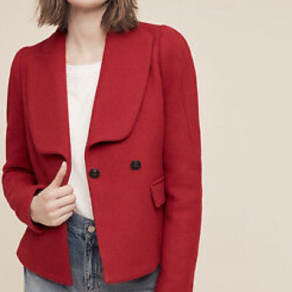 Anthropologie Cartonnier Red Coat